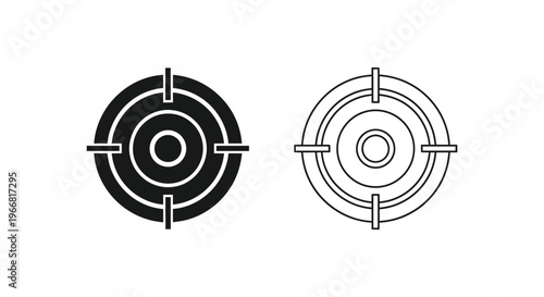 black and white target icons with crosshairs Vector