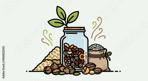 Assortment of healthy nuts, seeds, and beans displayed