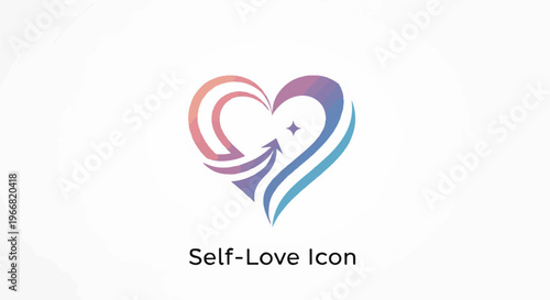 Abstract heart shape with ascending arrow, abstract, blue, growth, inspiration, love, pink, shape, spirit, star, symbol, upward, vector