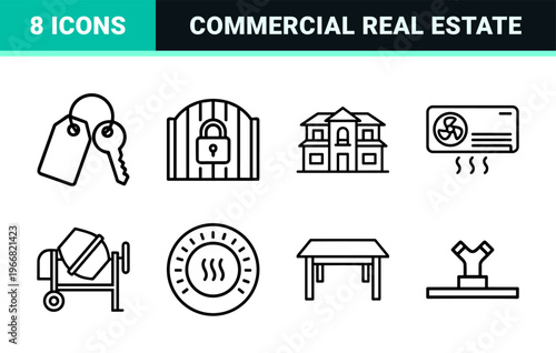 Real Estate and Property Management Minimalist Geometric Line Art for Commercial Architecture Housing and Financial Mortgage Utility