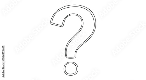 Minimalist Line Drawing of a Question Mark