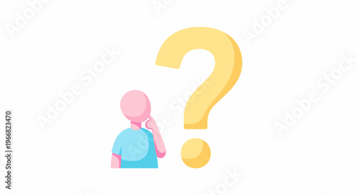 Person Thinking with Question Mark.
