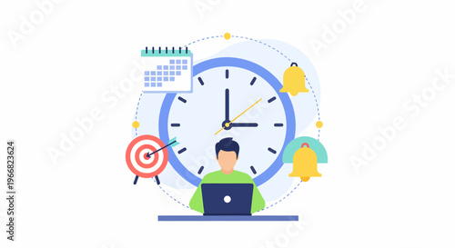 Man Working on Laptop Computer.