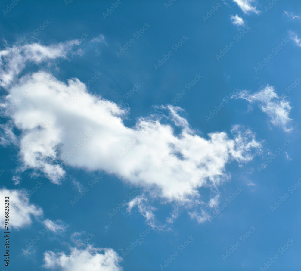 Obraz premium Beautiful Blue Sky with Fluffy White Clouds
