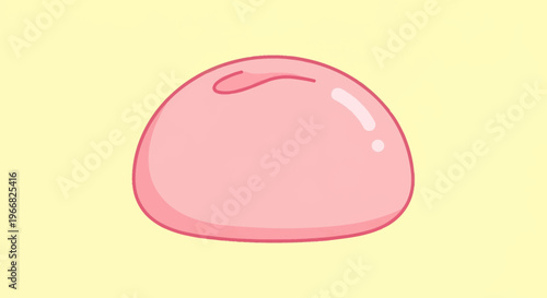 Cute Pink Mochi Ball Illustration