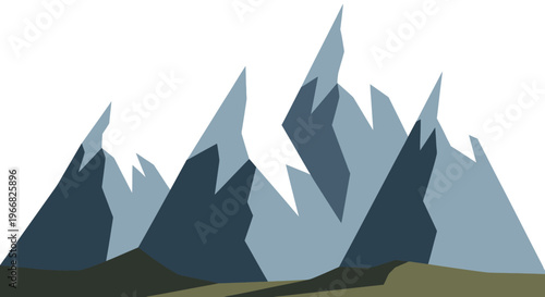 Stylized Mountain Peaks in Cool Tones.