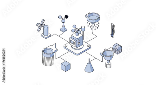 Weather Station Instruments Connected Together.