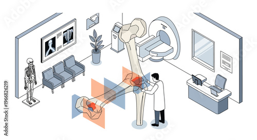 Medical Imaging MRI Scan of Knee Joint Showing Injury Diagnosis.