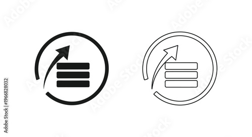 black and white icons of database synchronization Vector