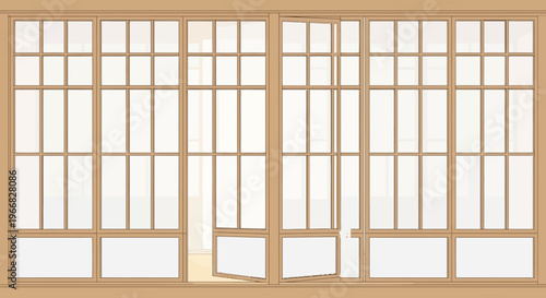 Modern Wooden Sliding Glass Partition Doors for Interior Design