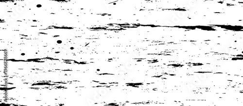 Black and White Grunge Texture Seamless Vector Background Abstract Distressed Surface with Horizontal Streaks and Splatters