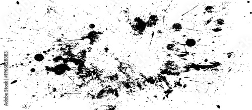 Abstract Black Ink Splatter Grunge Texture Background Vector