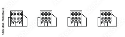 buildings icon and office icon set