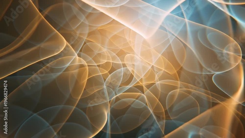 Abstract Light Wave Pattern Glowing Orange Blue Lines Organic Leak Effect Dreamy Background