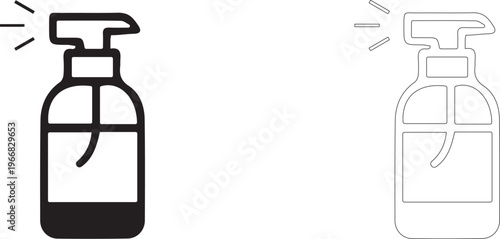 Spray Dispenser. Black and white vector icon.