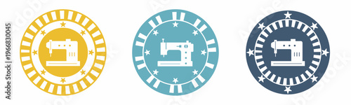 Sewing machine icon. Sewing machine illustration label design. Design for business. Vector illustration.