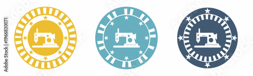 Sewing machine icon. Sewing machine illustration label design. Design for business. Vector illustration.