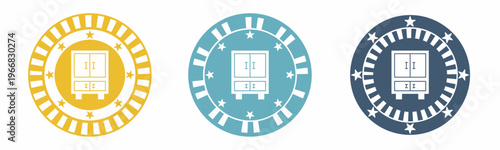 Cupboard icon. Cupboard illustration label design. Design for business. Vector illustration.