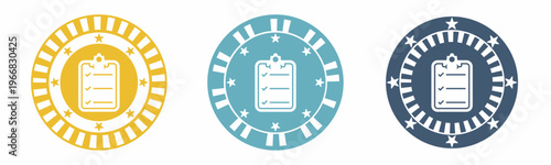 Checklist icon. Clipboard illustration label design. Design for business. Vector illustration.