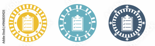 Checklist icon. Clipboard illustration label design. Design for business. Vector illustration.