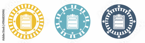 Checklist icon. Clipboard illustration label design. Design for business. Vector illustration.