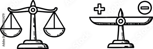 Ancient egyptian scales of justice and symbols of balance and truth