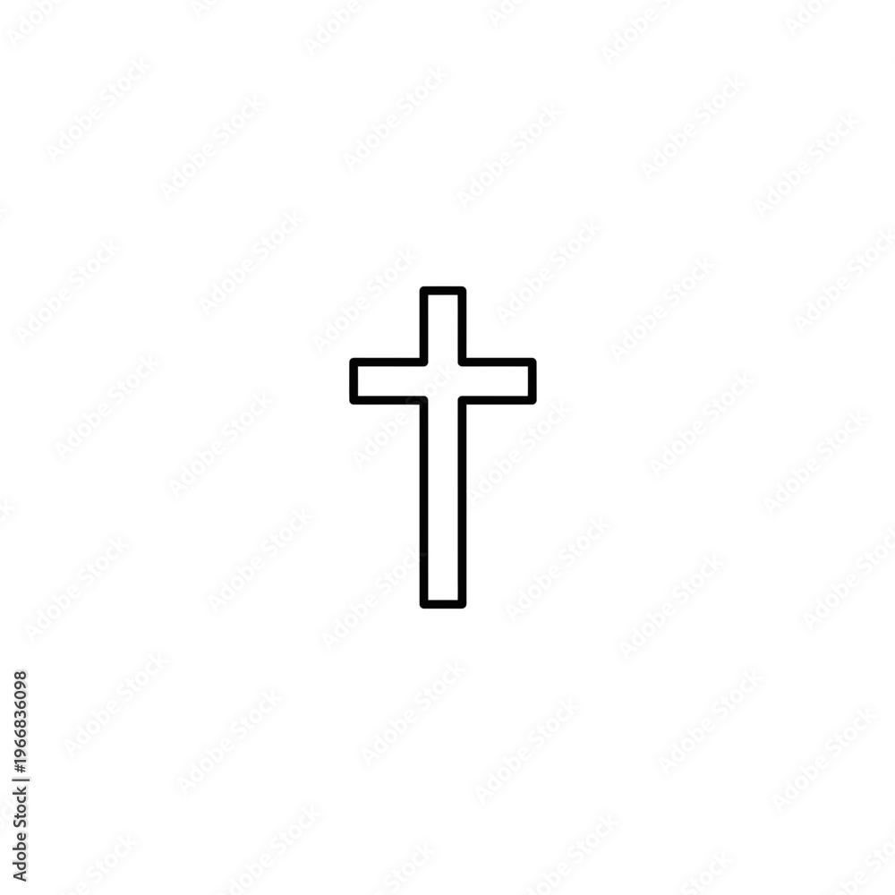 Fototapeta premium A simple black outline of a christian cross Vector