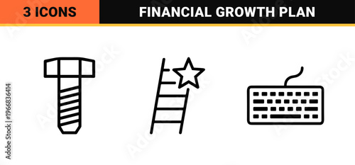 Ultra-minimalist monoline business management icons featuring geometric line art symbols for corporate strategy, finance, and office workflow.