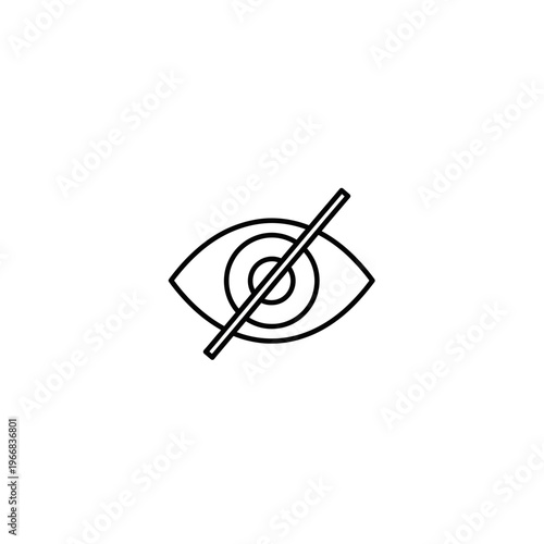 A line through an eye with a target in the middle Vector