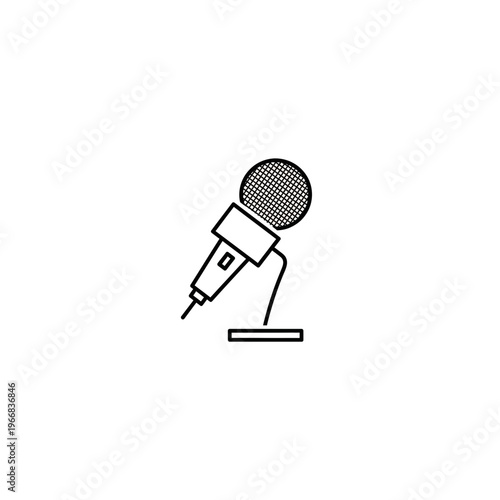 A microphone on a stand Vector