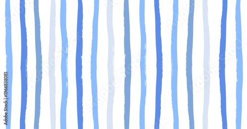 Pastel Blue Hand-Drawn Vertical Stripes Seamless Pattern Vector