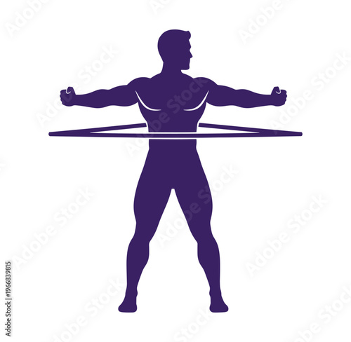 man doing hula hoop exercise isolated on transparent background