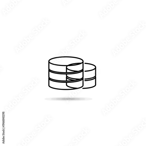 Two stacks of coins with a slight gap between them