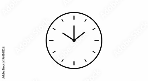 A simple black outline of a clock with two hands pointing downwards