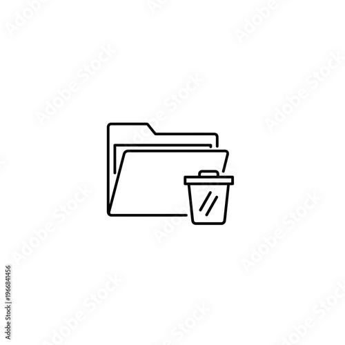 Folders being deleted into a trash can Vector