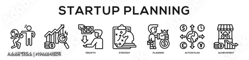 Startup Planning web banner icon illustration concept