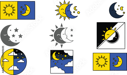 Celestial symbolism sun moon and stars in varied artistic representations