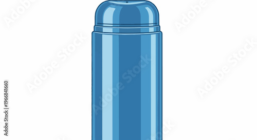 A simple blue cylinder with a rounded cap and subtle vertical lines