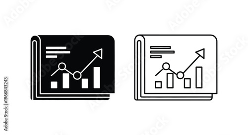 a pair of documents with graphs on them Vector