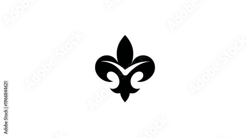Black fleur de lis symbol on a clean white background, a timeless heraldic emblem for elegant design and historical themes.