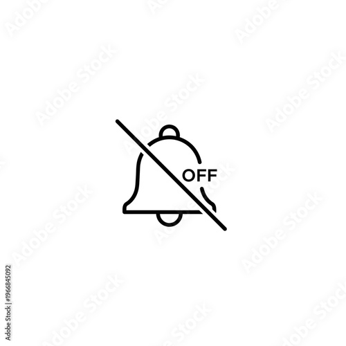 A bell icon with a line through it indicating it is turned off
