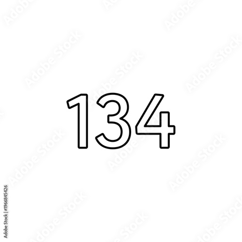 The number one hundred and thirty four