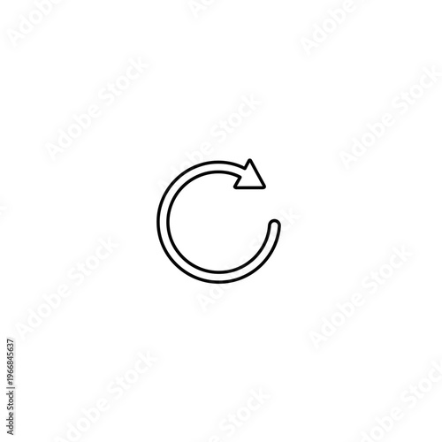 A black and white icon of a circular arrow