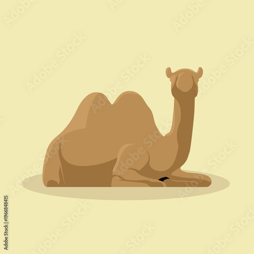 Camel Animal Brown Flat Isolated Stylized Vector
