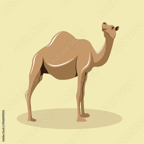 Camel Animal Brown Flat Isolated Stylized Vector