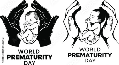 Protecting new life world prematurity day awareness illustration