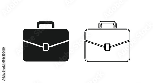 briefcases with handles and buckles Vector