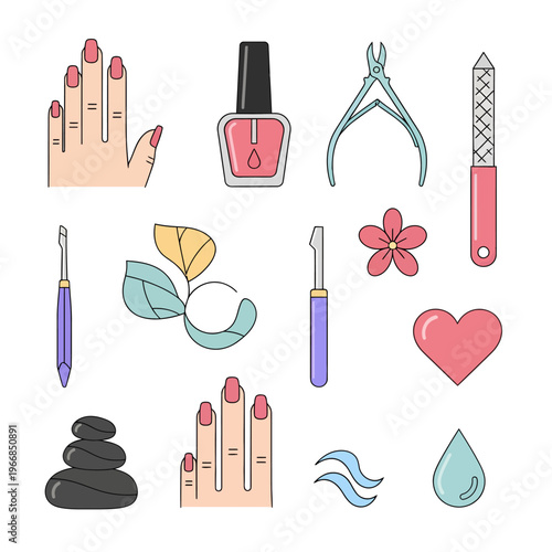 Nail Day celebration with various nail care tools and cosmetics displayed