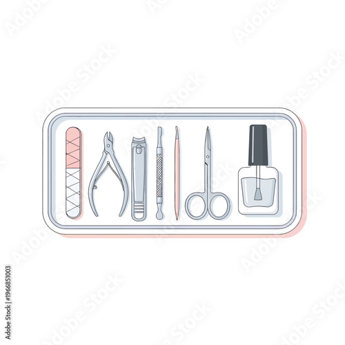 Nail Day celebration with various tools and polish on a tray indoors