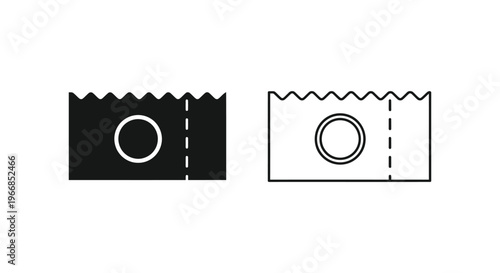 a black and white illustration of two ticket stubs Vector